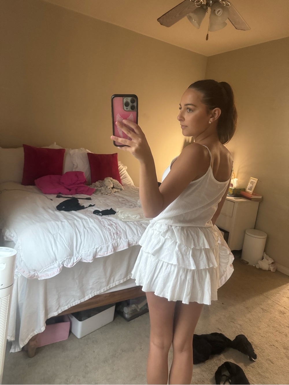Ruby Rox White Tiered Ruffle Mini Dress - Picture 2 of 2